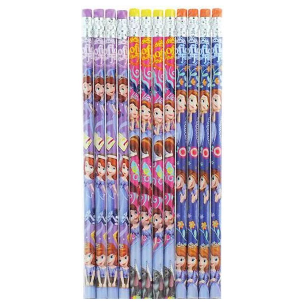 Sofia the 1st & Animals Light Violet/Pink/Purple Wooden Pencils Pack of 12 - Partytoyz Inc