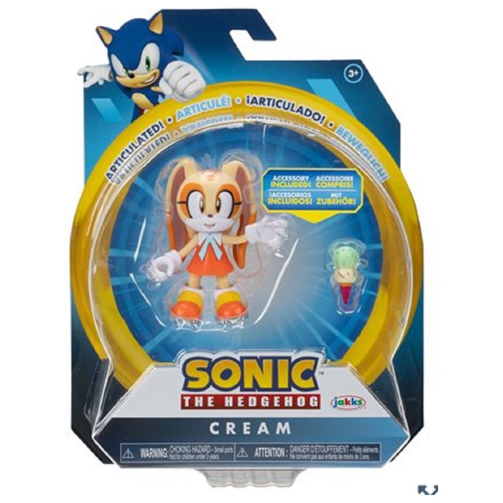 Sonic the Hedgehog 4-Inch Action Figures with Accessory Cream with Ring - Partytoyz Inc
