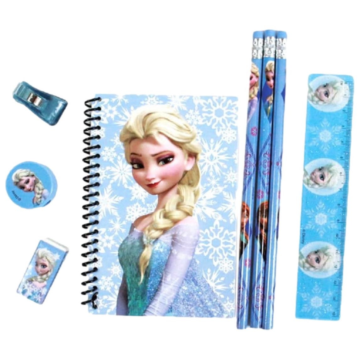 Stationery Set - Frozen - Blue - 6pc Favor Set - Partytoyz Inc