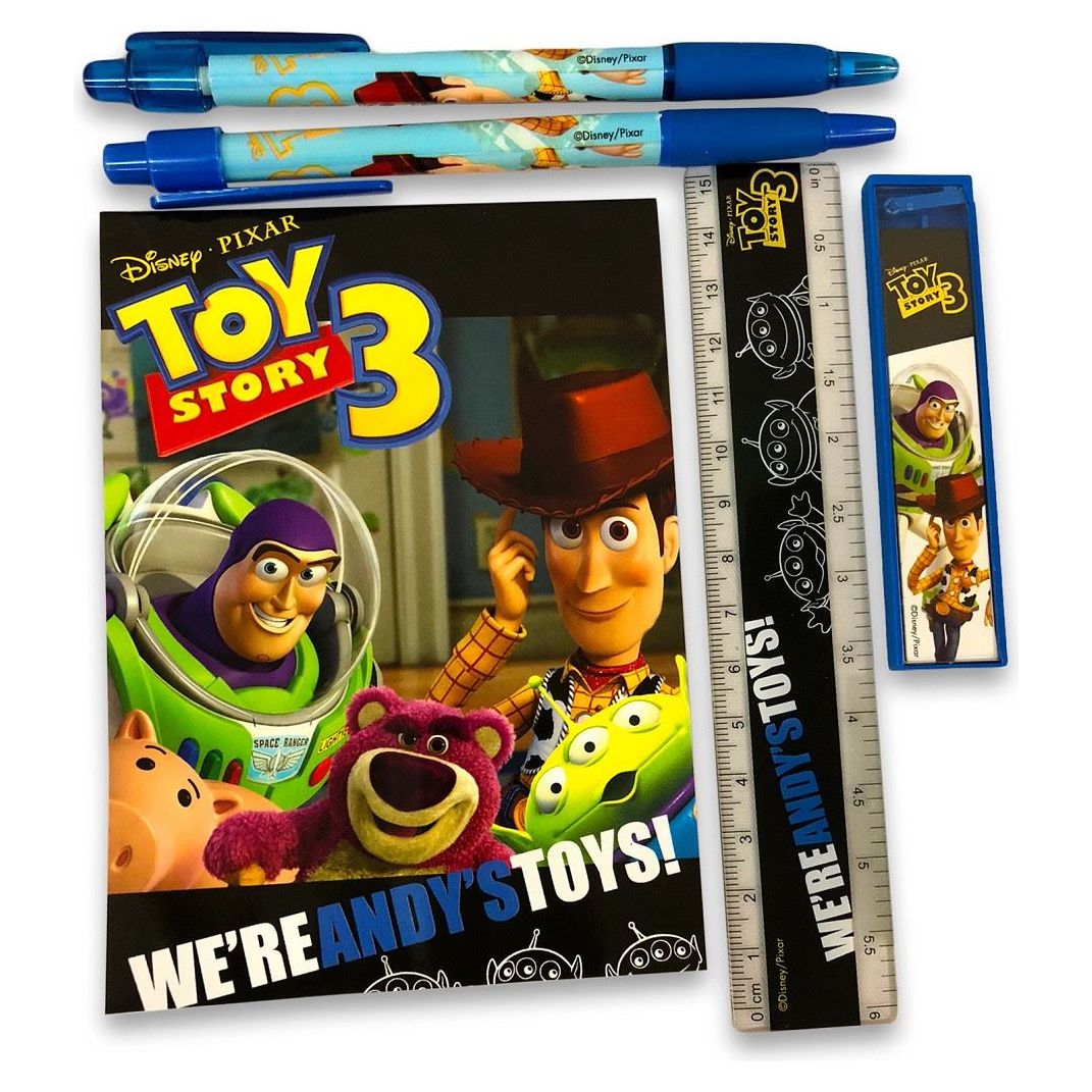 Stationery Set - Toy Story - Black- 6pc Favor Set - Partytoyz Inc