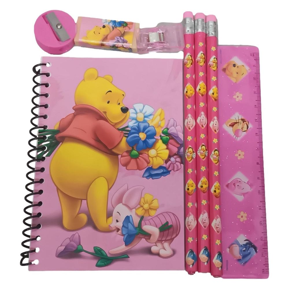 Stationery Set - Winnie the Pooh - Pink - 6pc Favor Set - Partytoyz Inc