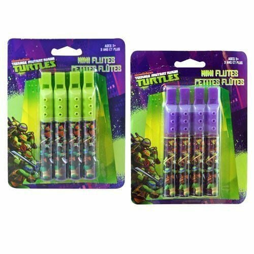 Teenage Mutant Ninja Turtles Pack of 4 Mini Flutes (Colors Chosen Randomly) - Partytoyz Inc